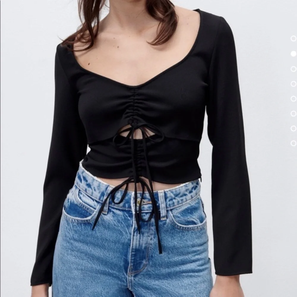 ZARA ruched cut-out top